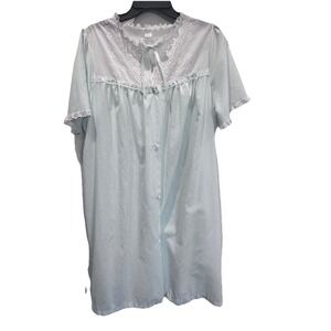 VNTG Made In USA Womens Nightgown Embroidered Cottagecore Cotton Lace Unknown Sz